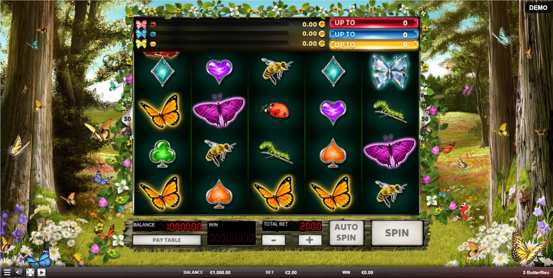 3 Butterflies Red Rake Gaming Logo