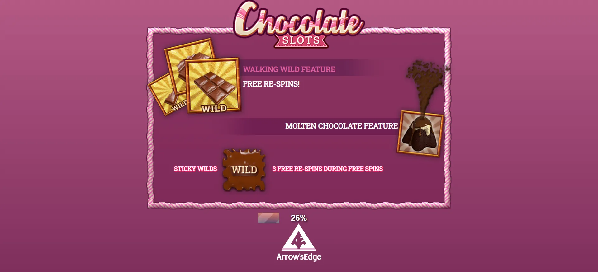 Chocolate Slots Arrows Edge Logo