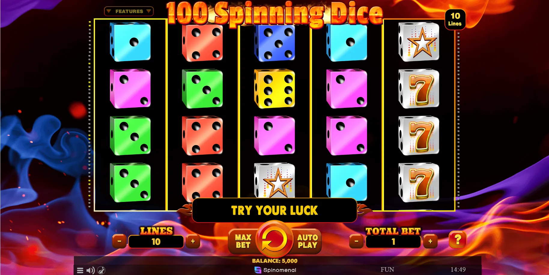 100 Spinning Dice Spinomenal Logo