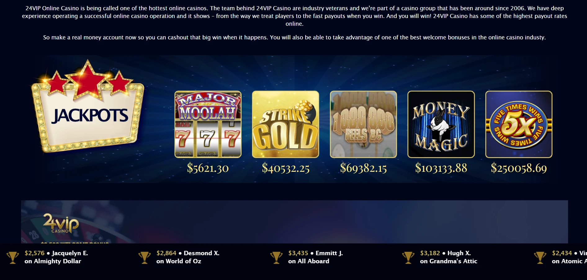 24VIP Casino Screenshot