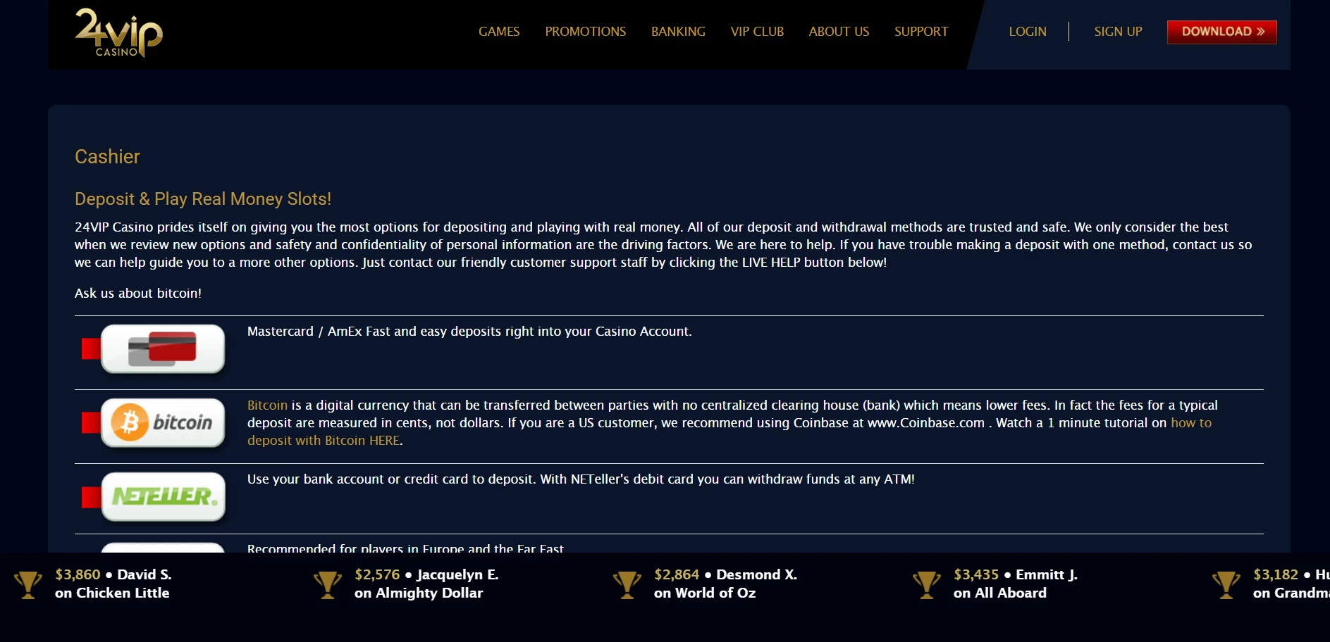 24VIP Casino Screenshot