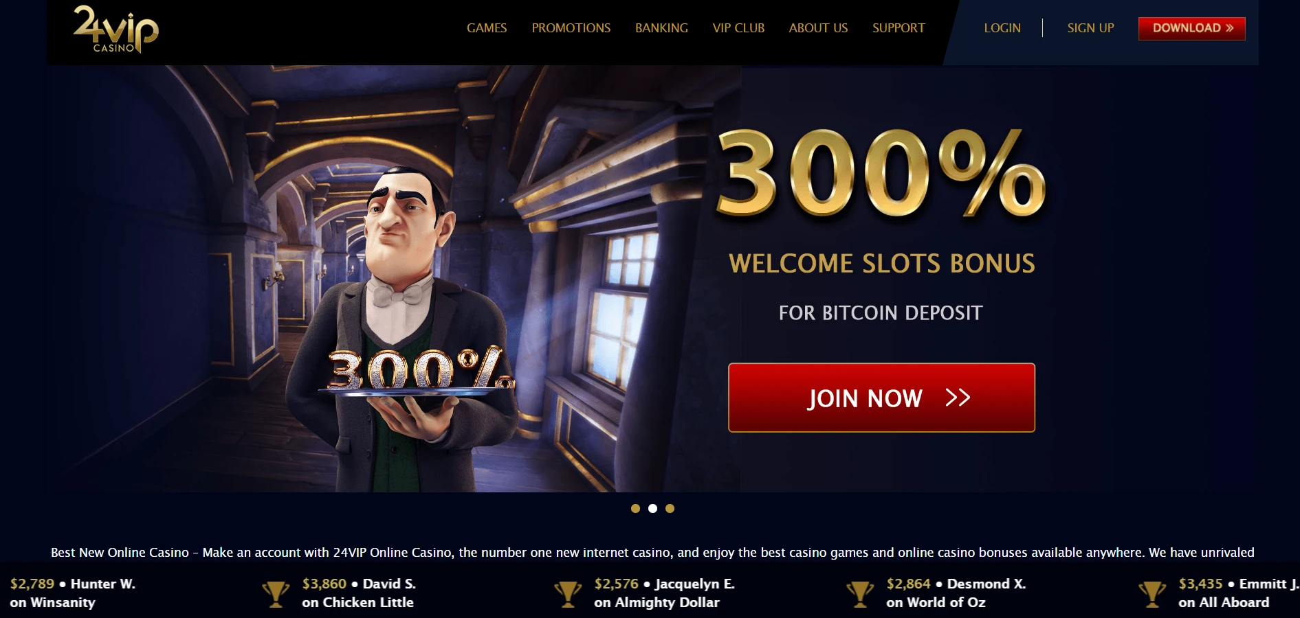 24VIP Casino Screenshot