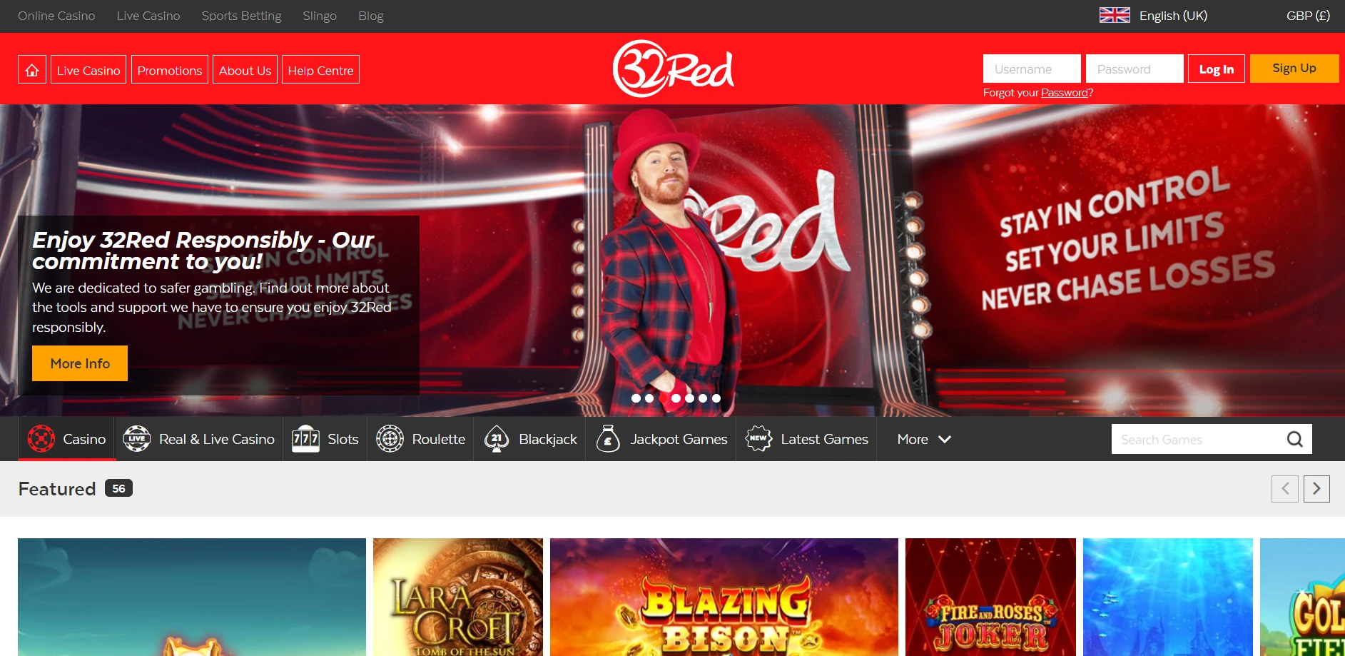 32Red Casino Screenshot