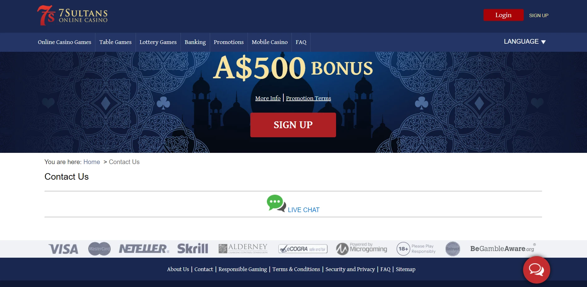 7 Sultans Casino Screenshot
