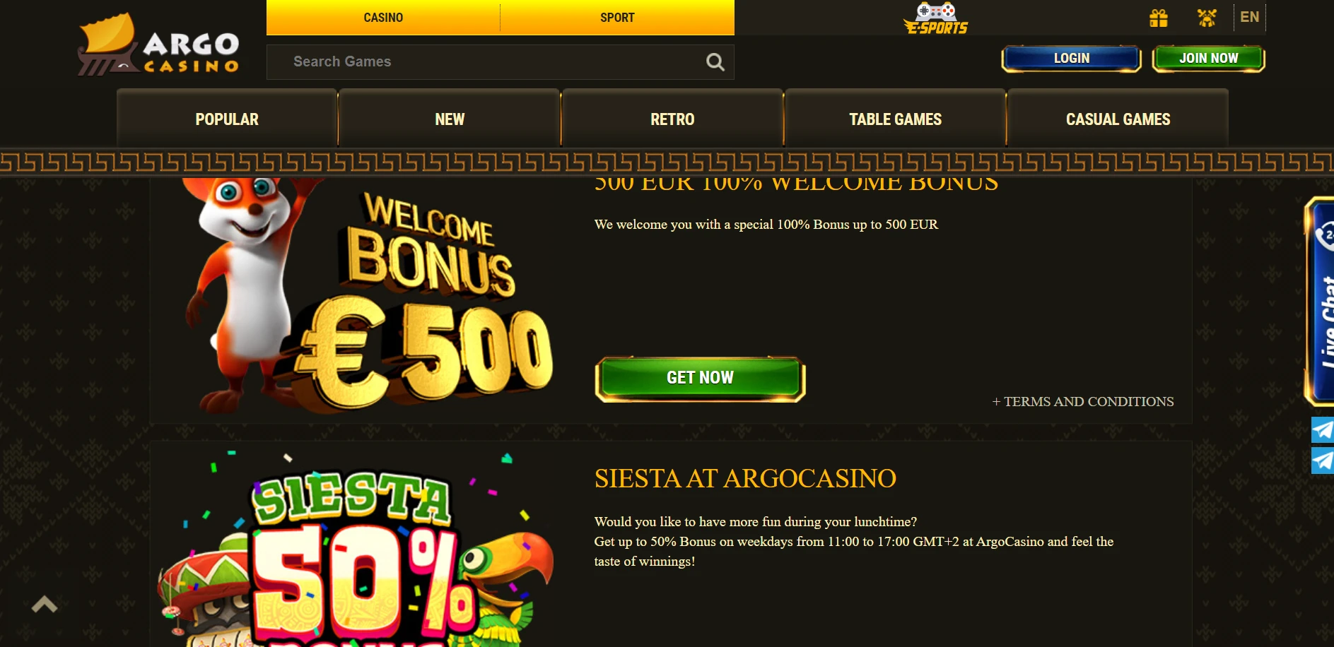 Argo Casino Screenshot