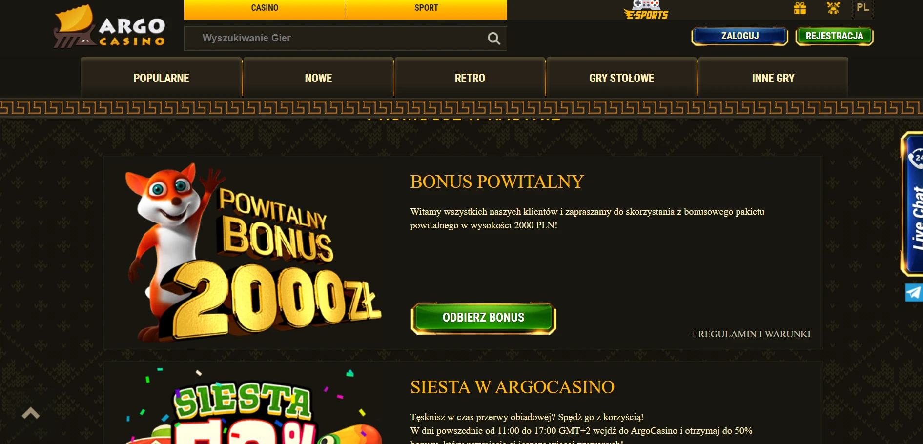 Argo Casino Screenshot