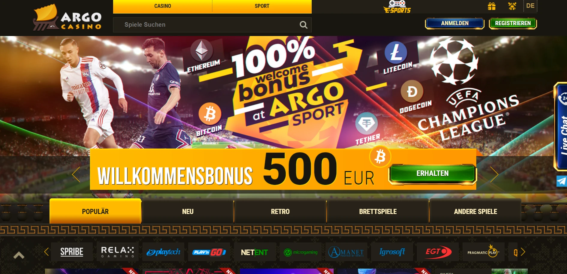 Argo Casino Screenshot