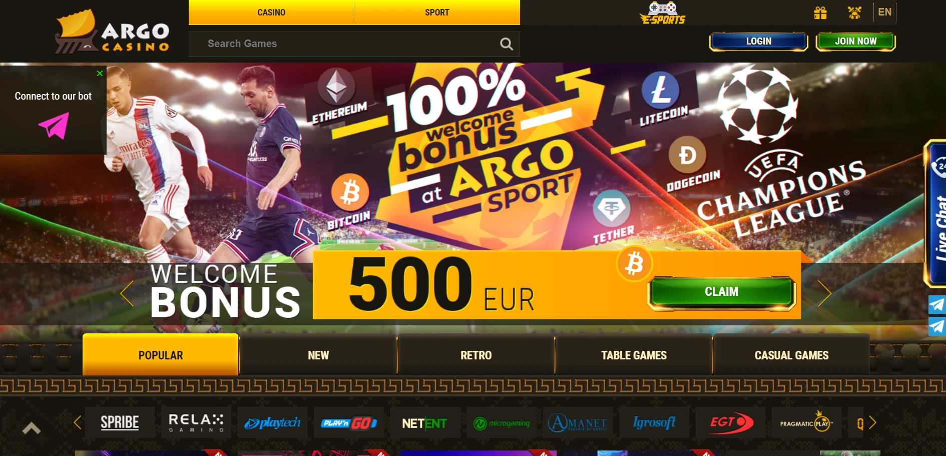 Argo Casino Screenshot
