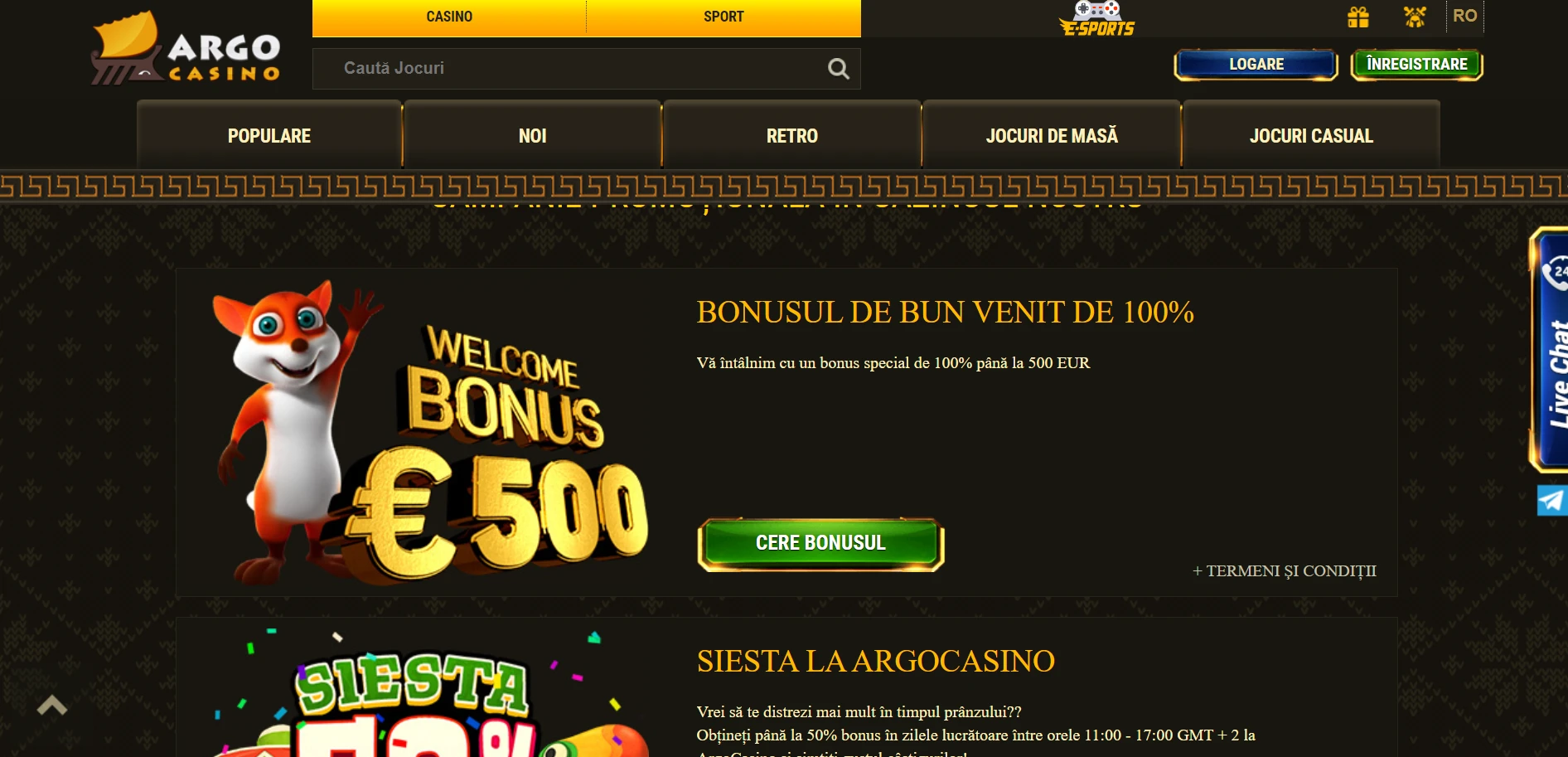 Argo Casino Screenshot