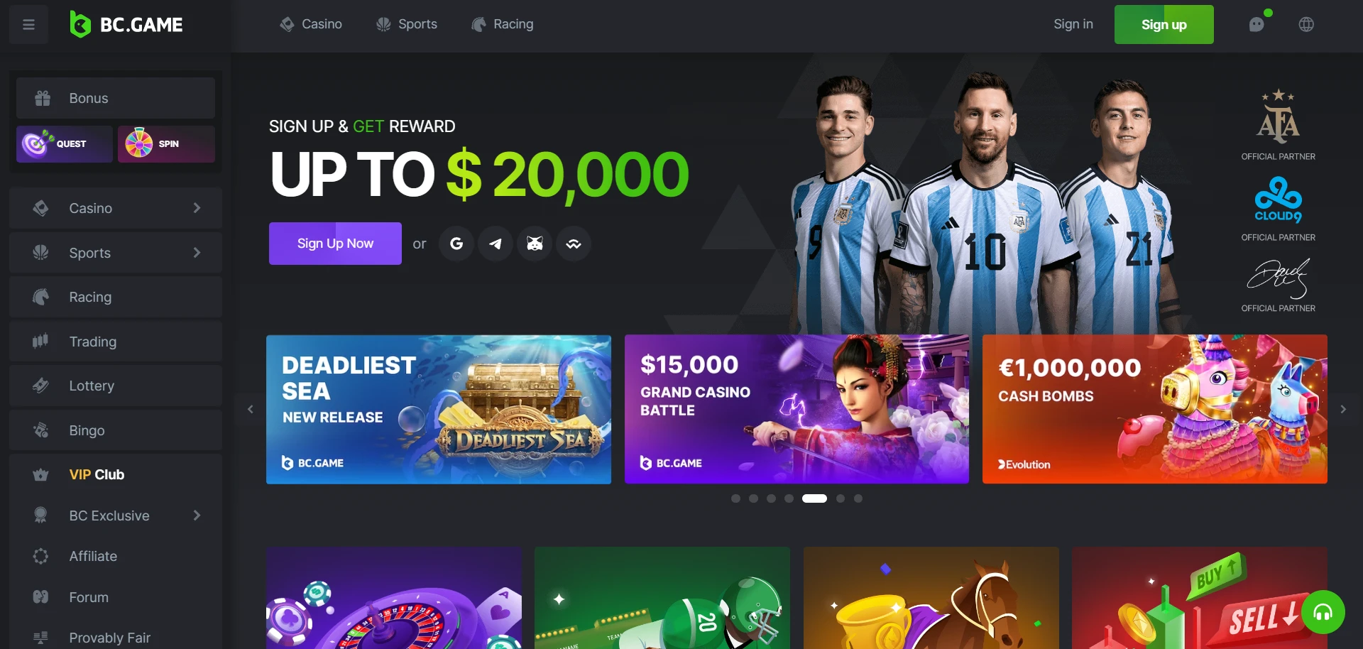 BC.Game Casino Screenshot