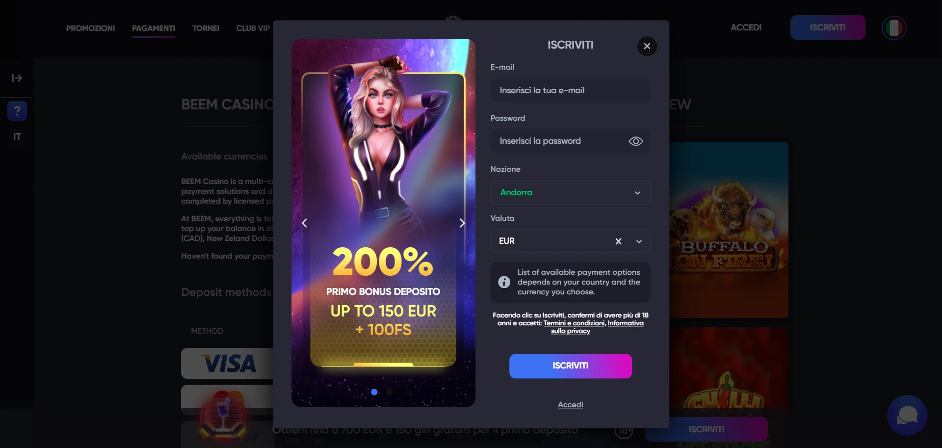 Beem Casino Screenshot
