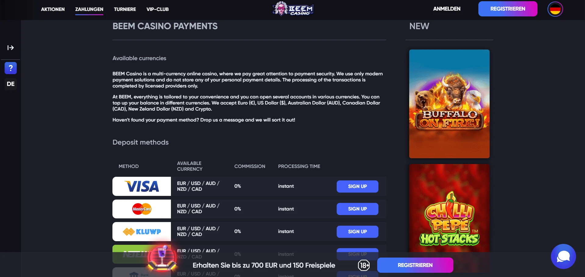 Beem Casino Screenshot