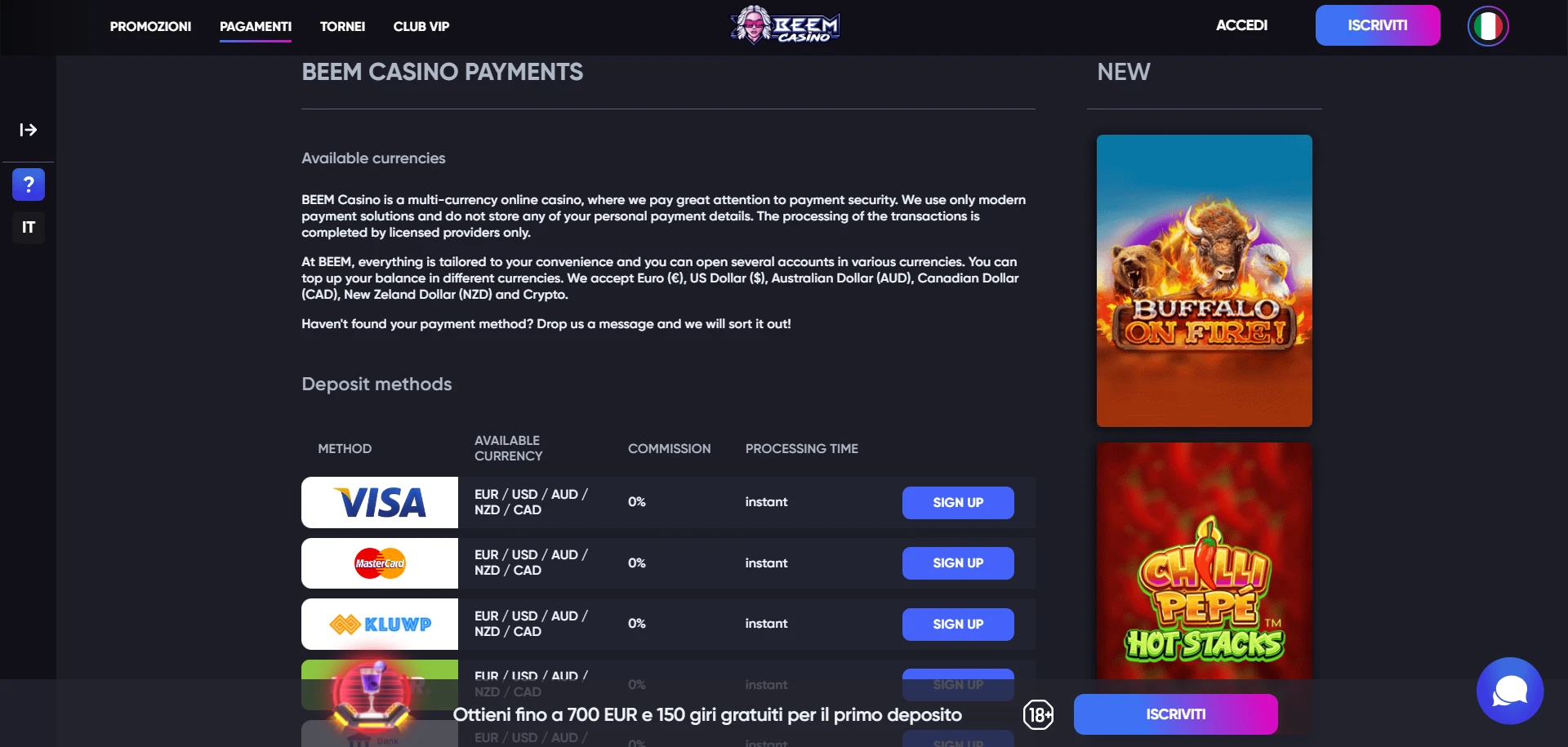 Beem Casino Screenshot