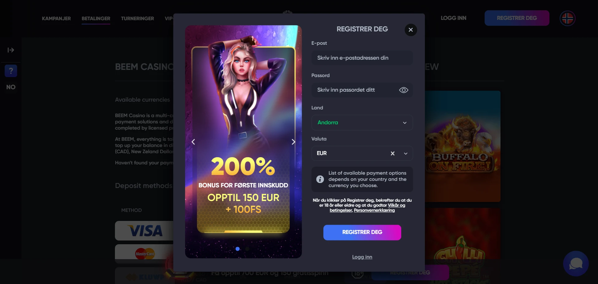 Beem Casino Screenshot