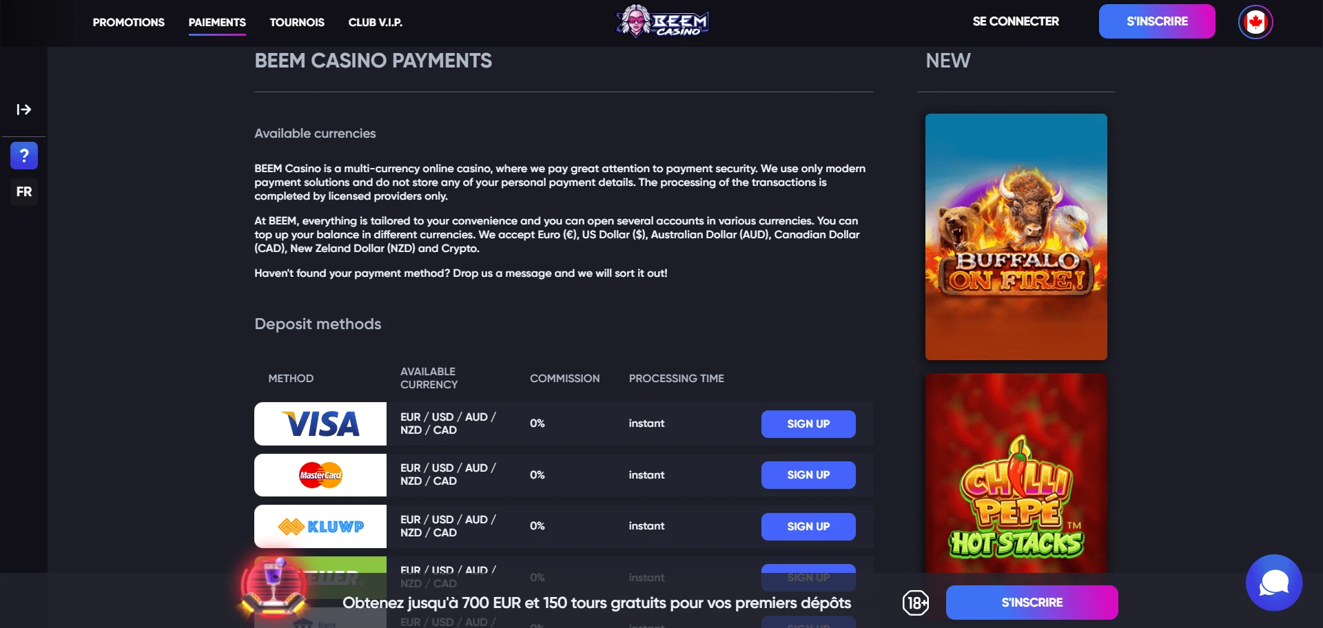 Beem Casino Screenshot