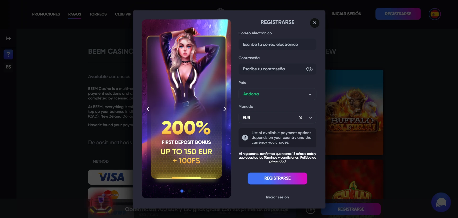 Beem Casino Screenshot