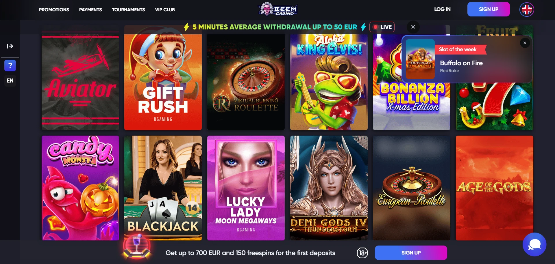 Beem Casino Screenshot