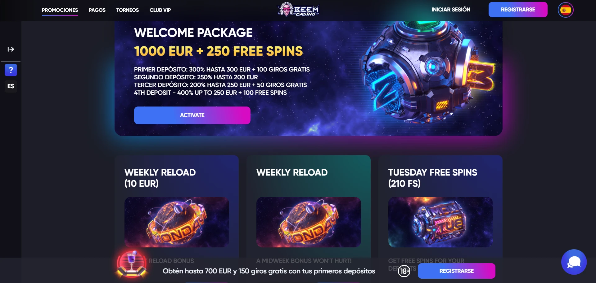 Beem Casino Screenshot
