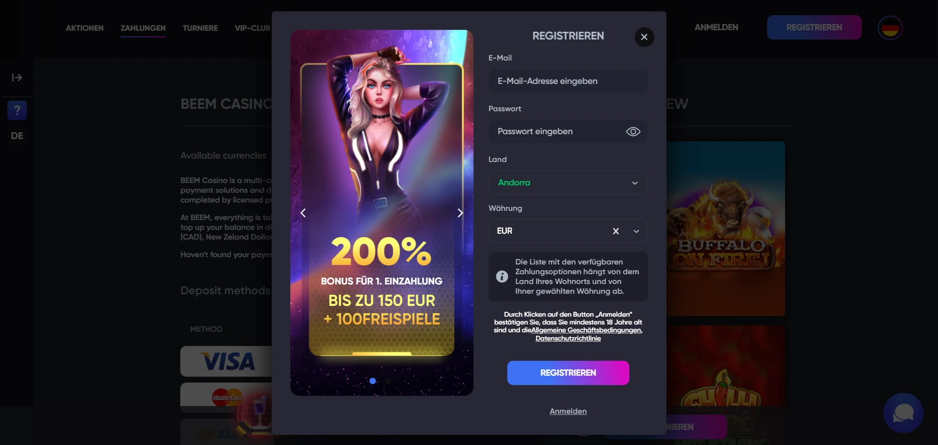 Beem Casino Screenshot