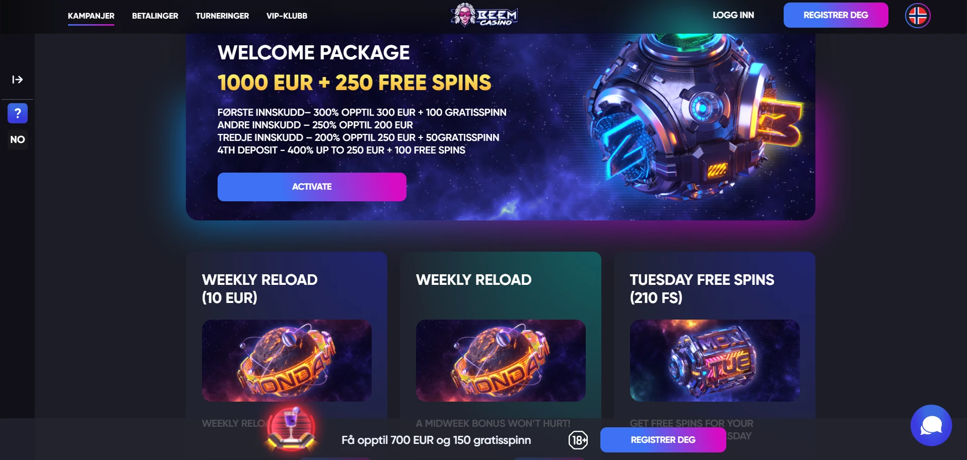 Beem Casino Screenshot