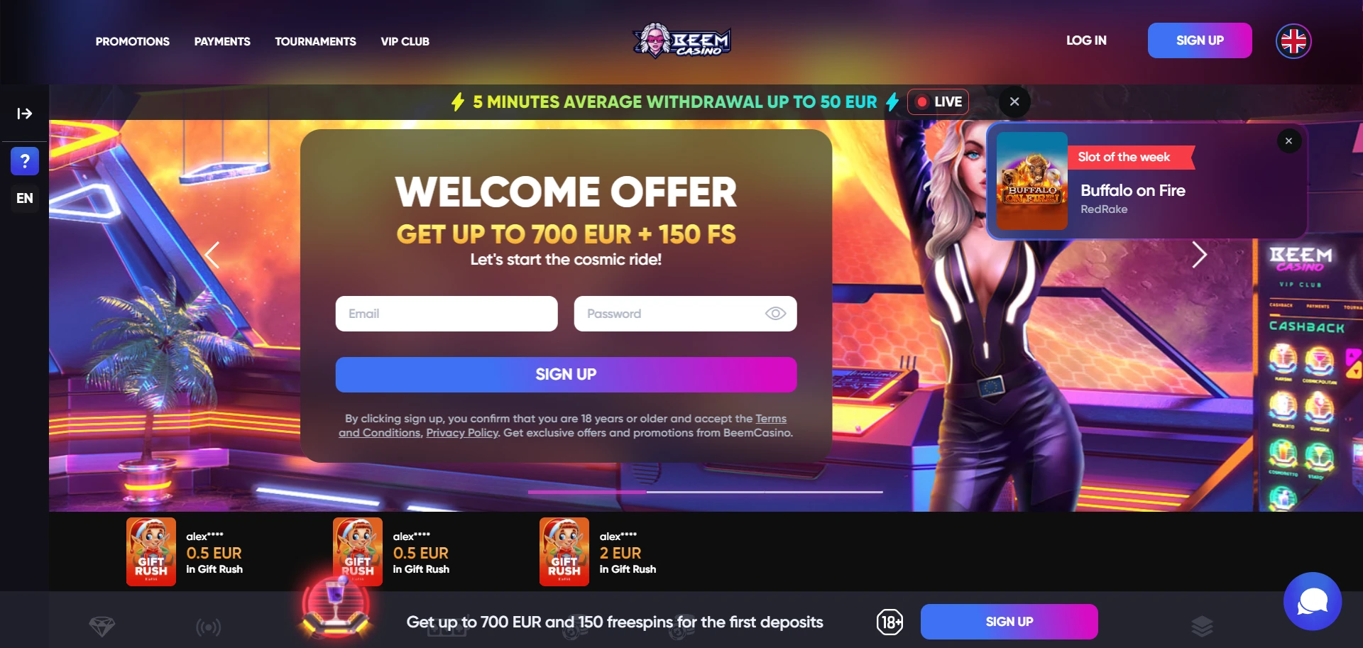 Beem Casino Screenshot