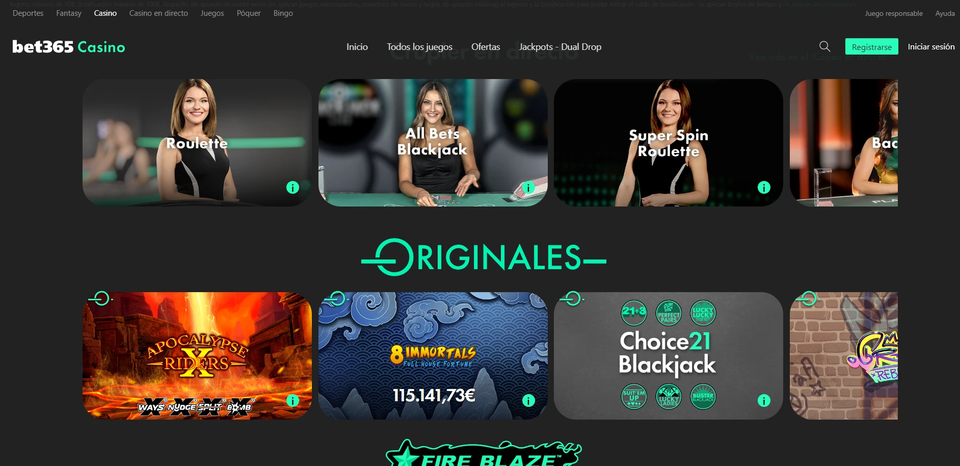 Bet365 Casino Screenshot