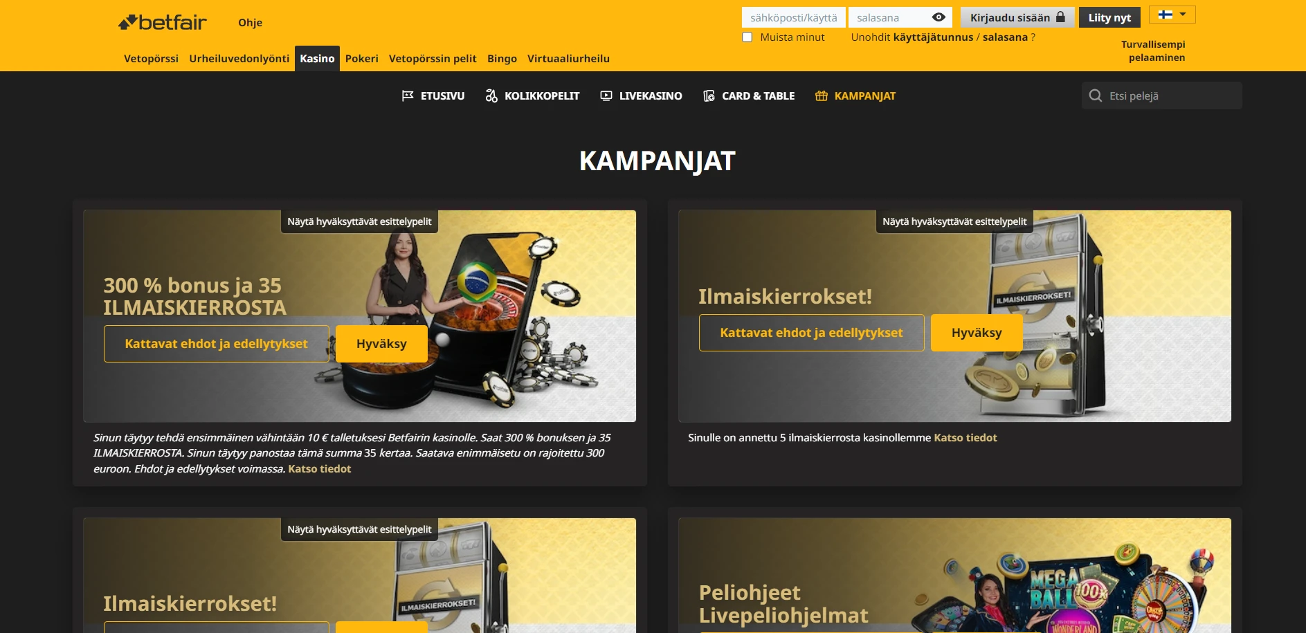 Betfair Casino Screenshot