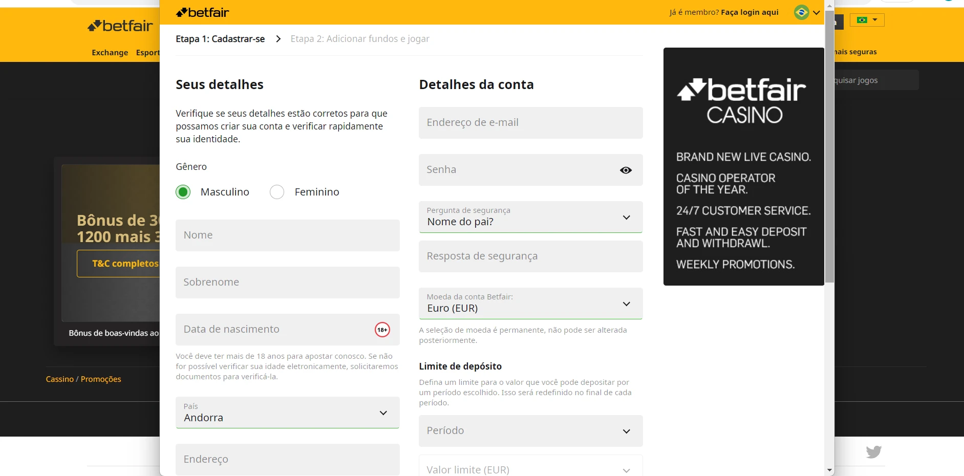 Betfair Casino Screenshot