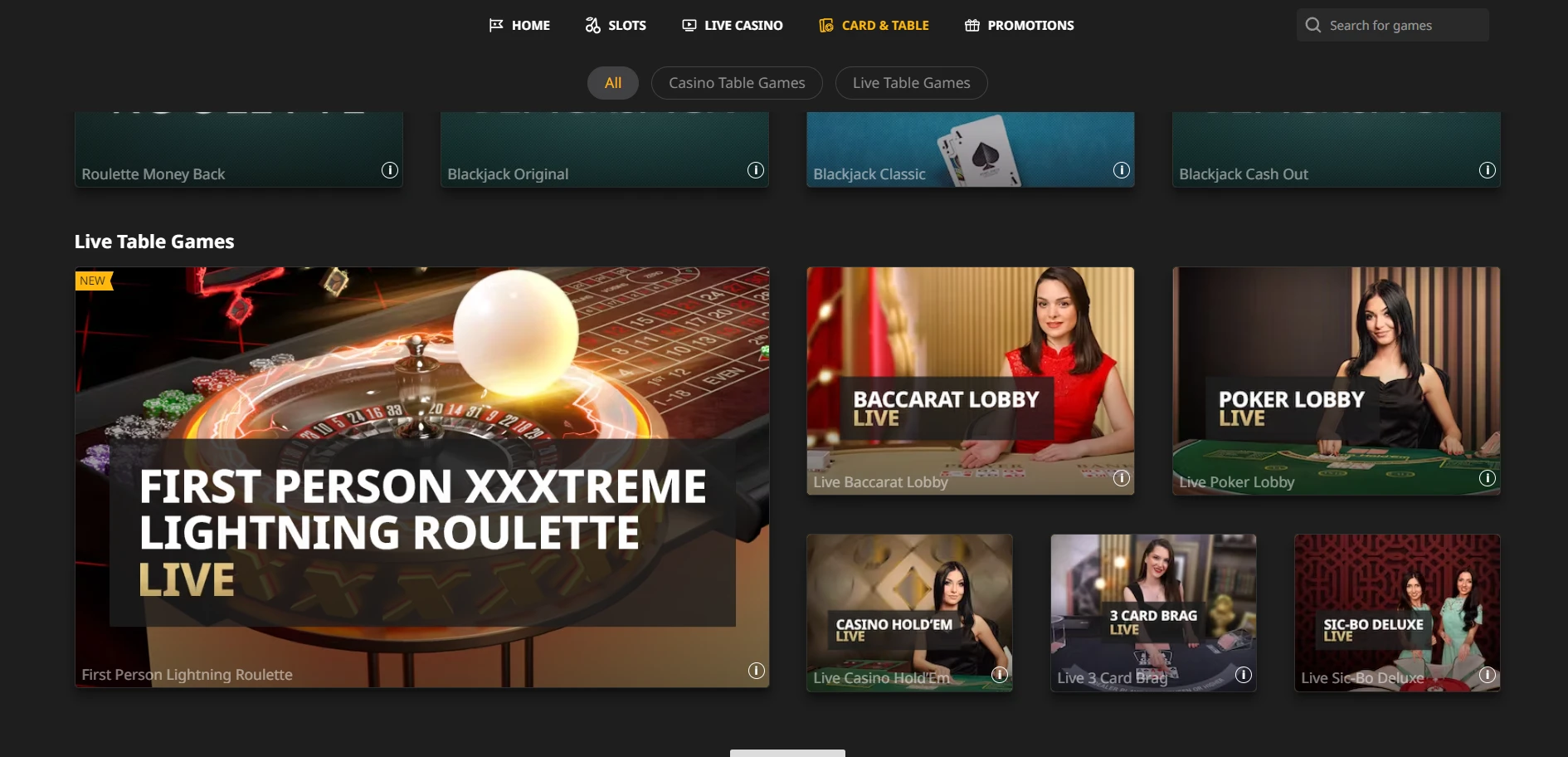 Betfair Casino Screenshot