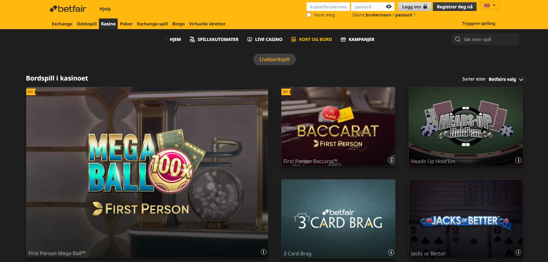 Betfair Casino Screenshot