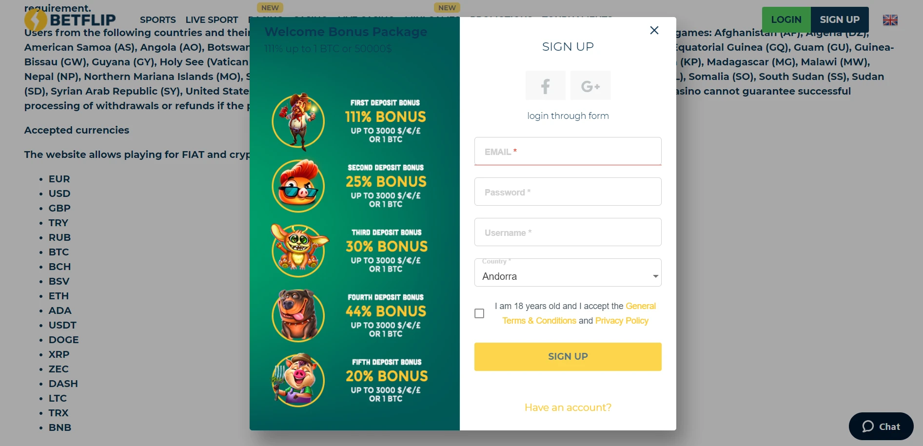 Betflip Casino Screenshot