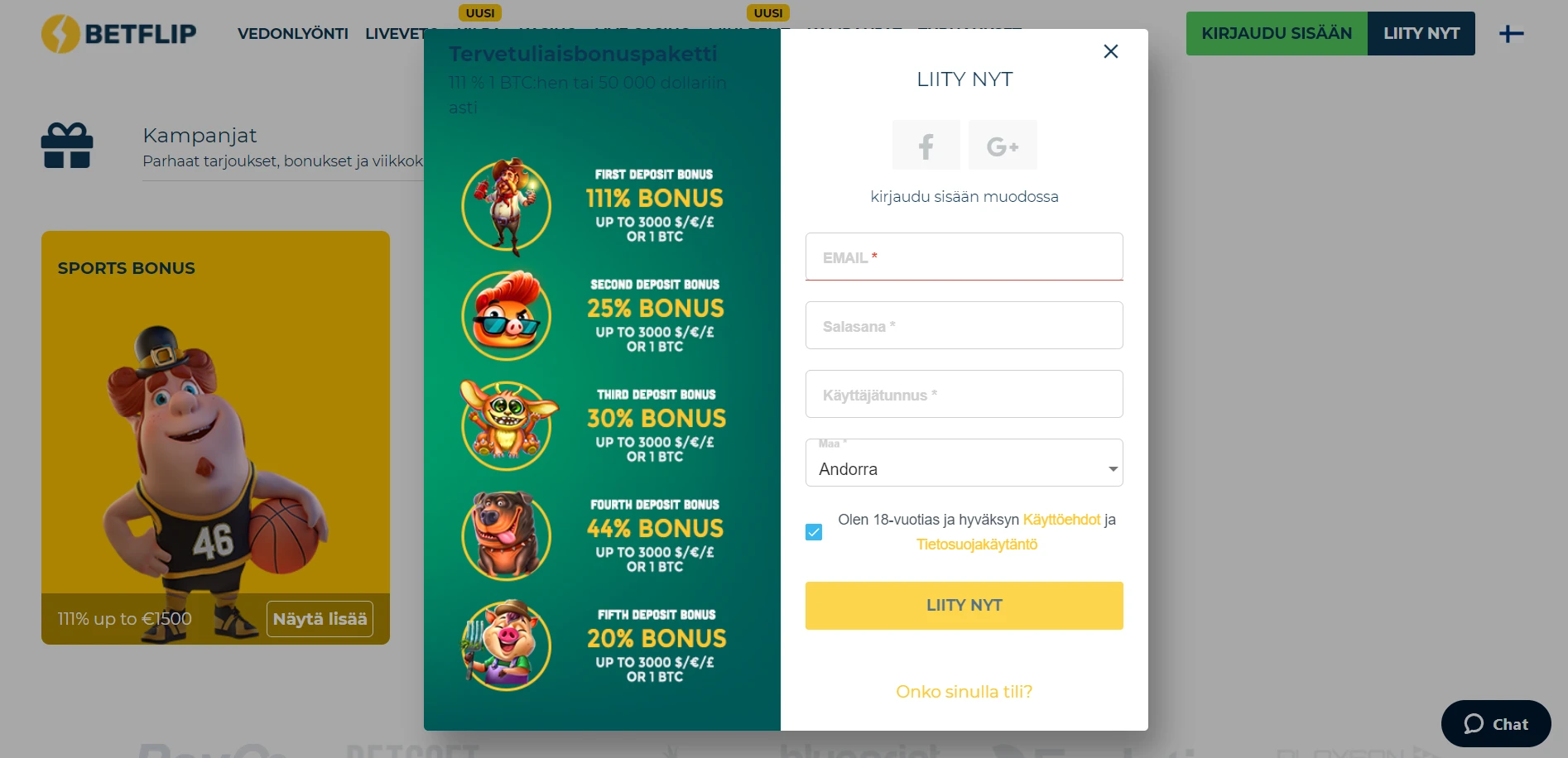 Betflip Casino Screenshot
