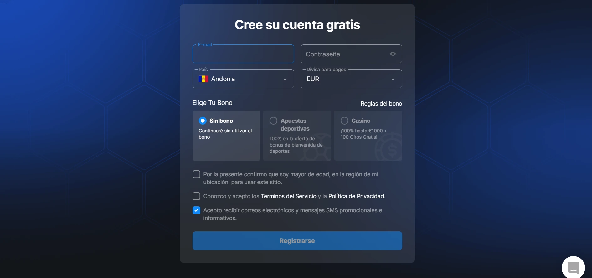 Betmaster Casino Screenshot