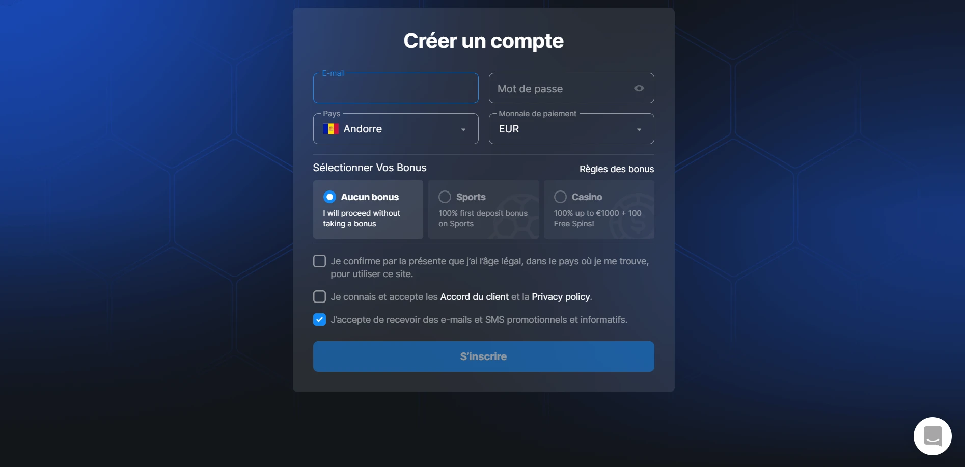 Betmaster Casino Screenshot