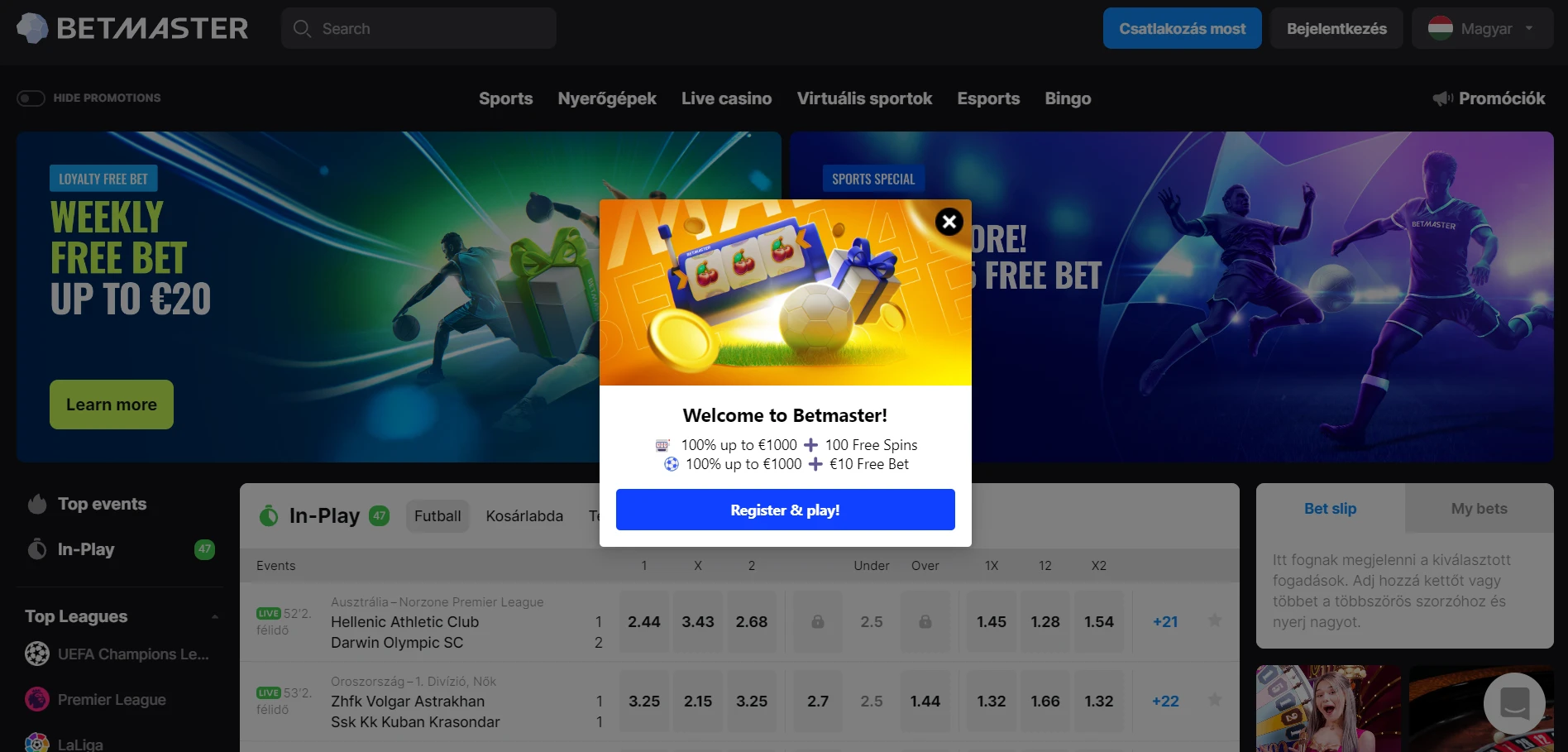 Betmaster Casino Screenshot