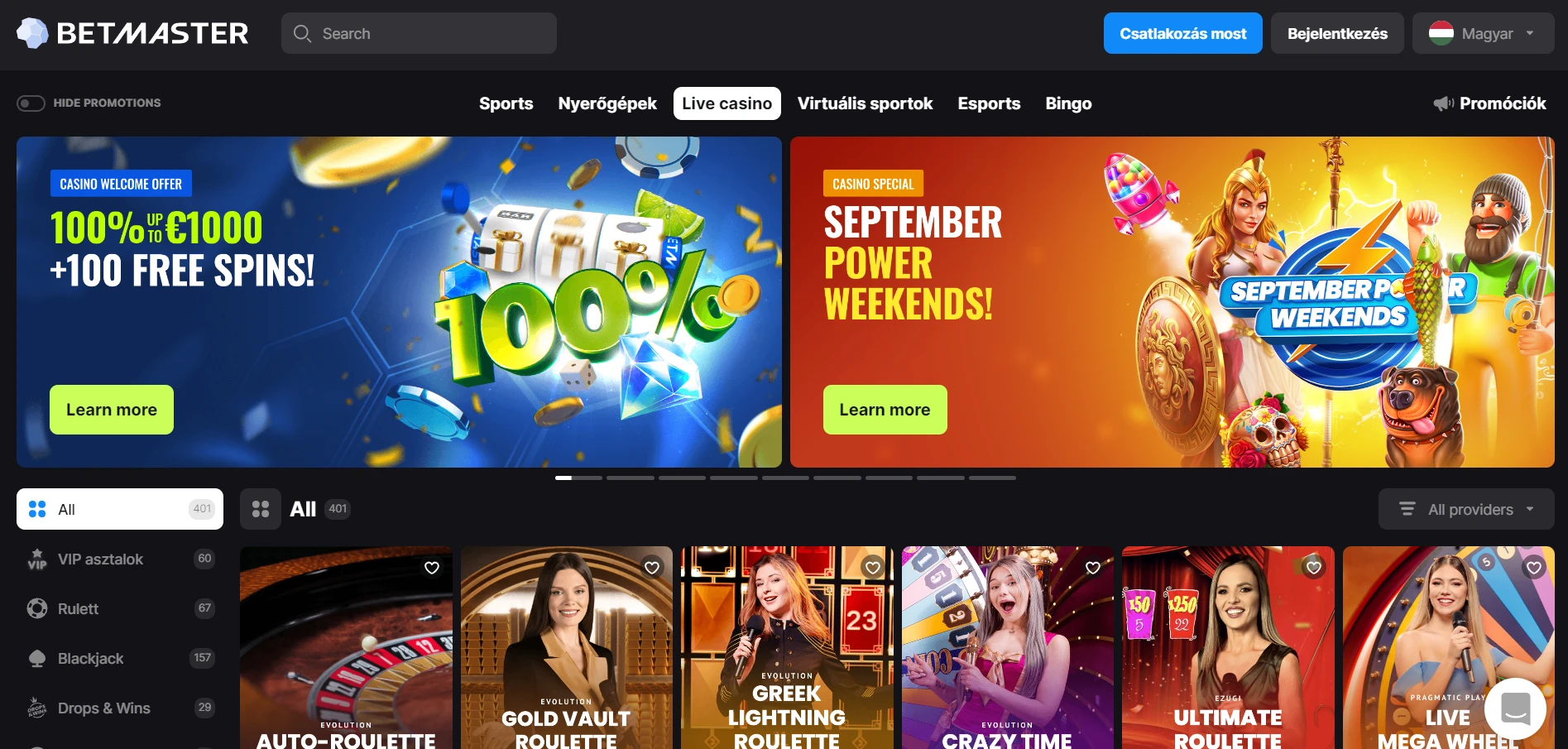 Betmaster Casino Screenshot
