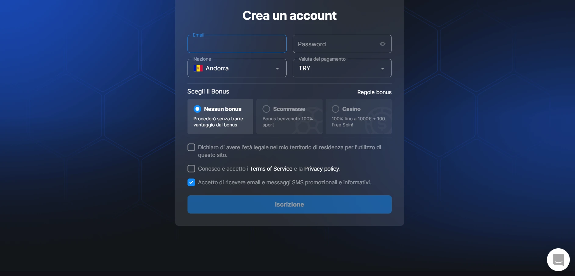 Betmaster Casino Screenshot