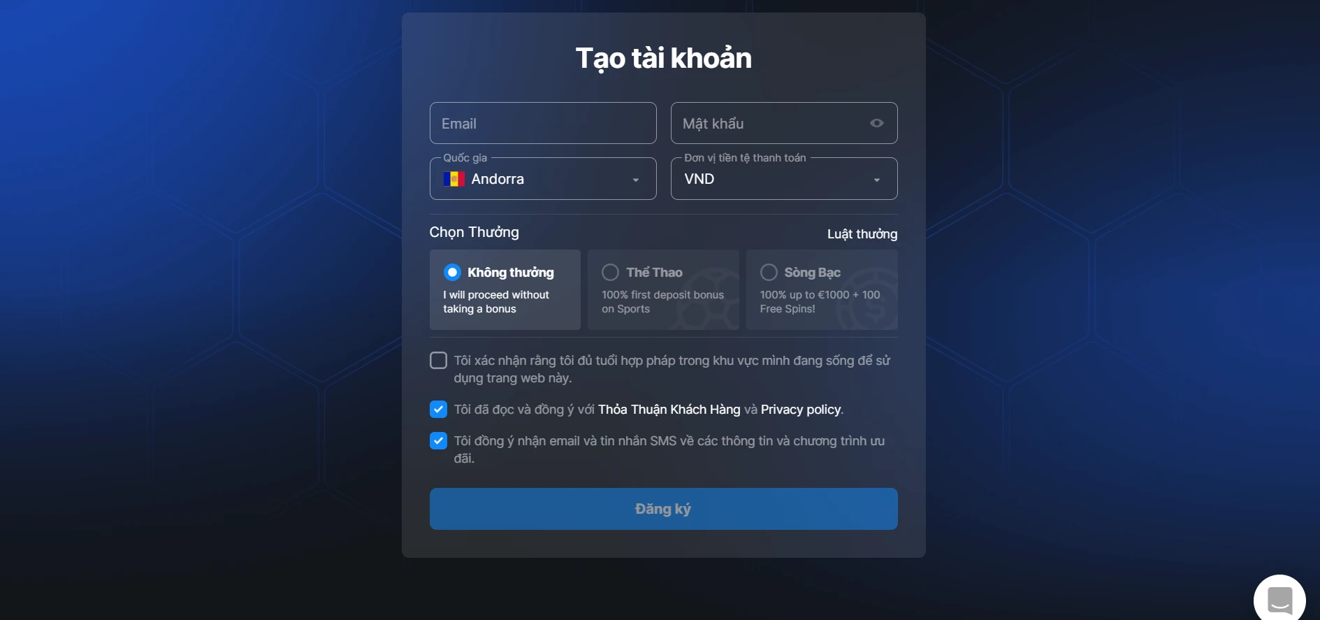 Betmaster Casino Screenshot