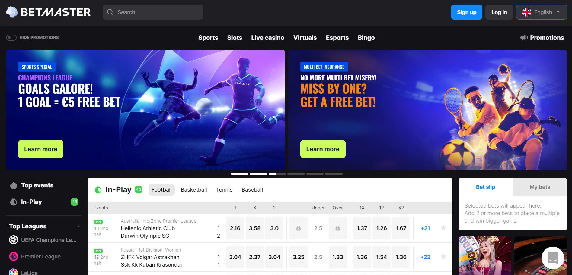 Betmaster Casino Screenshot