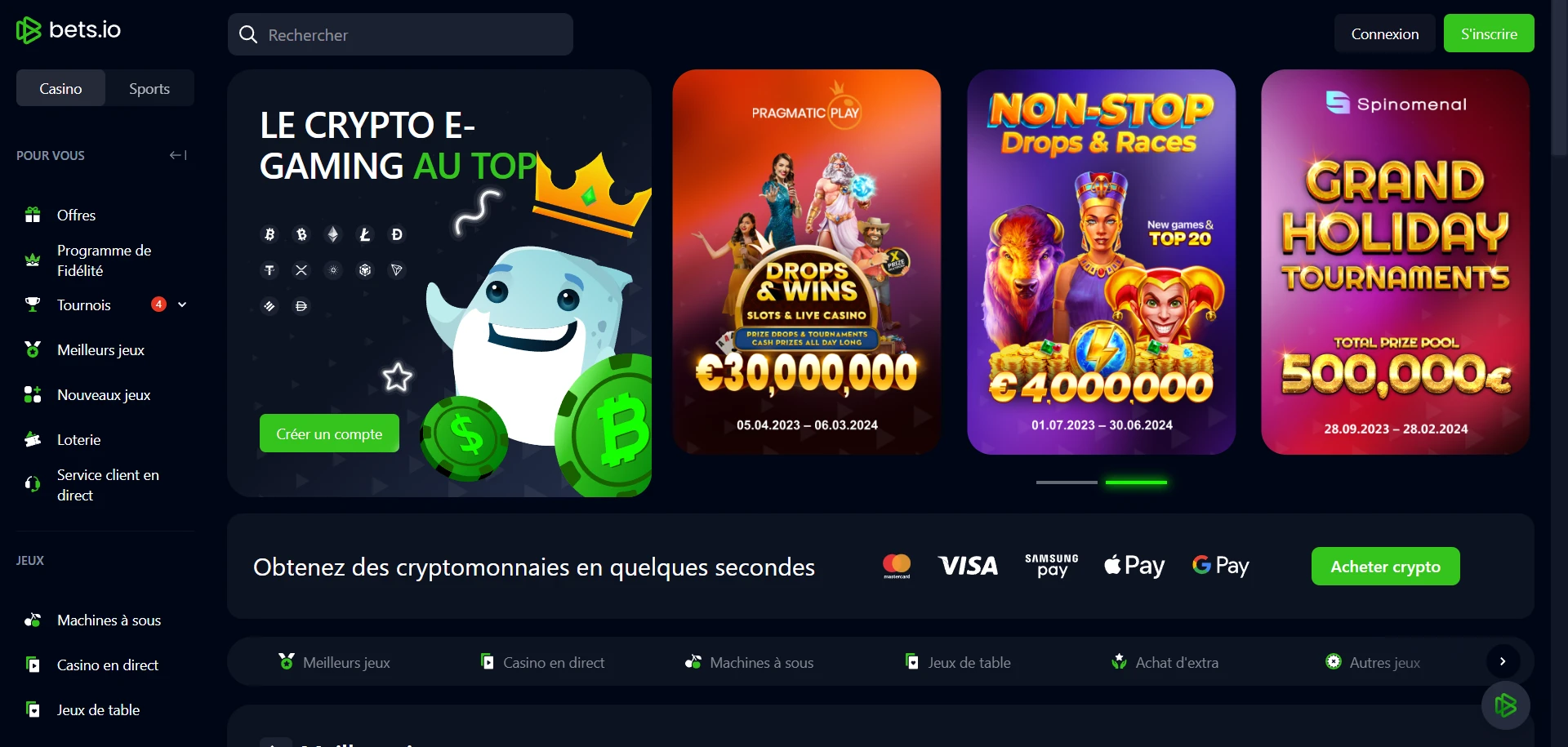 Bets.io Casino Screenshot