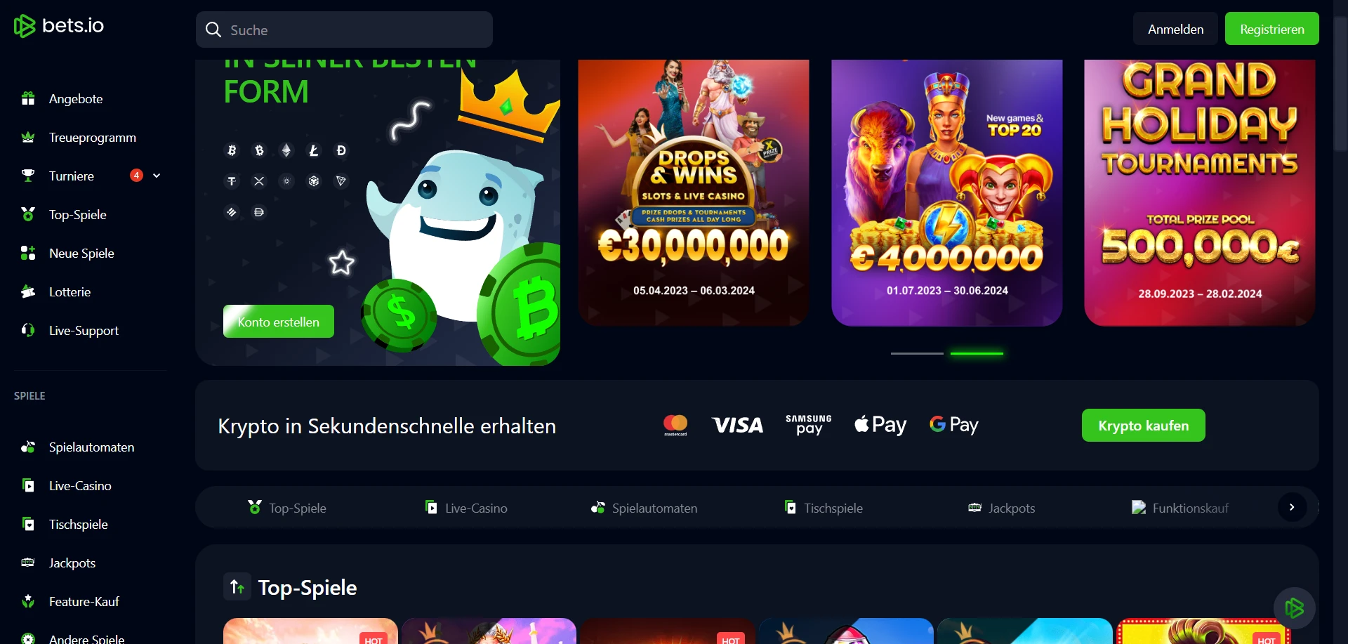 Bets.io Casino Screenshot