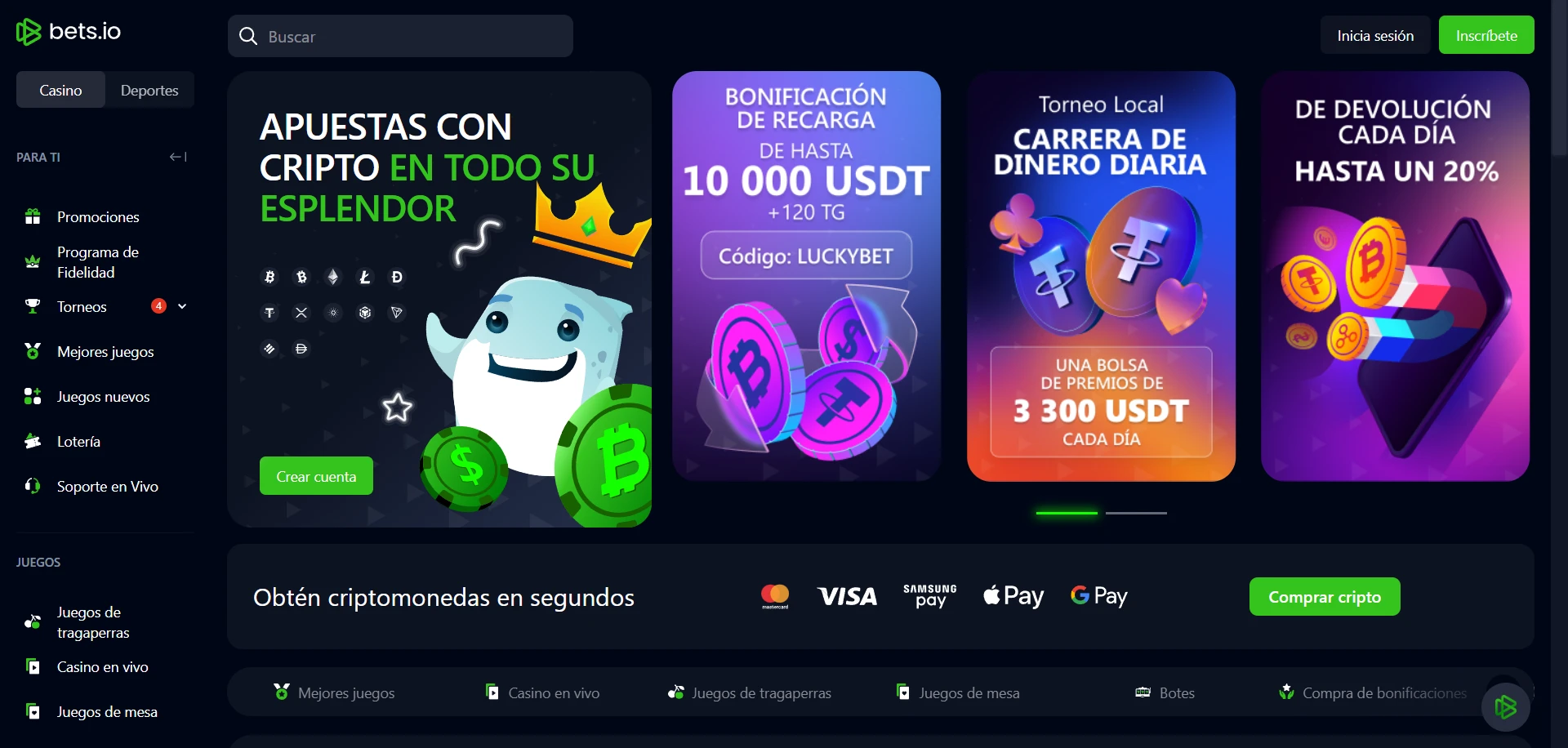 Bets.io Casino Screenshot