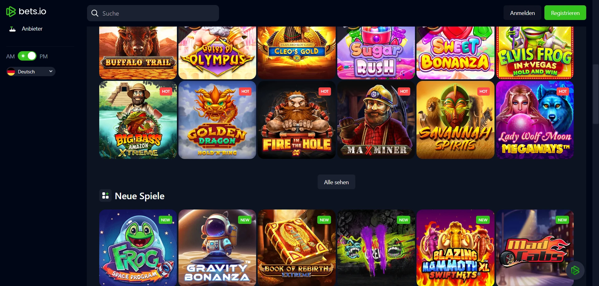 Bets.io Casino Screenshot