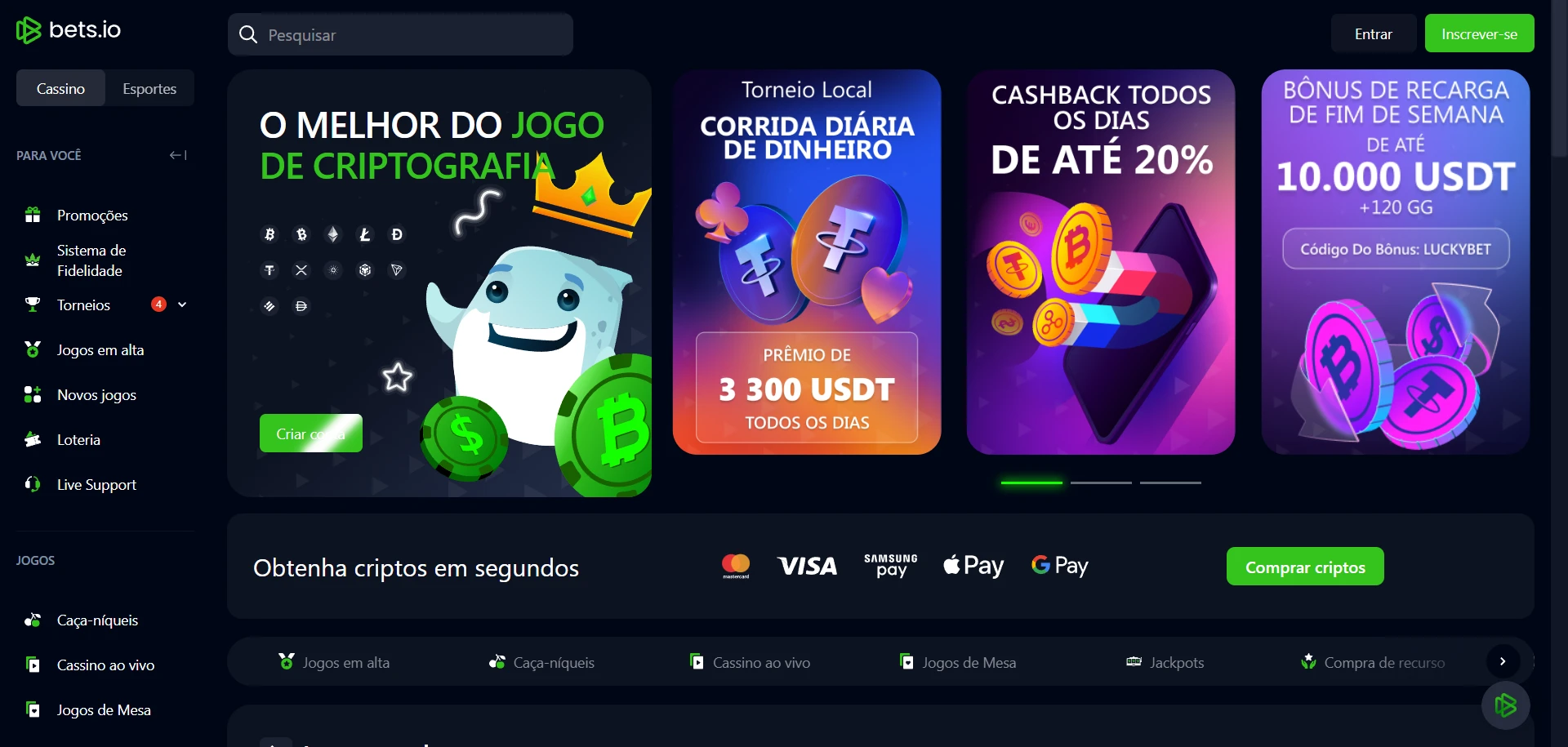Bets.io Casino Screenshot