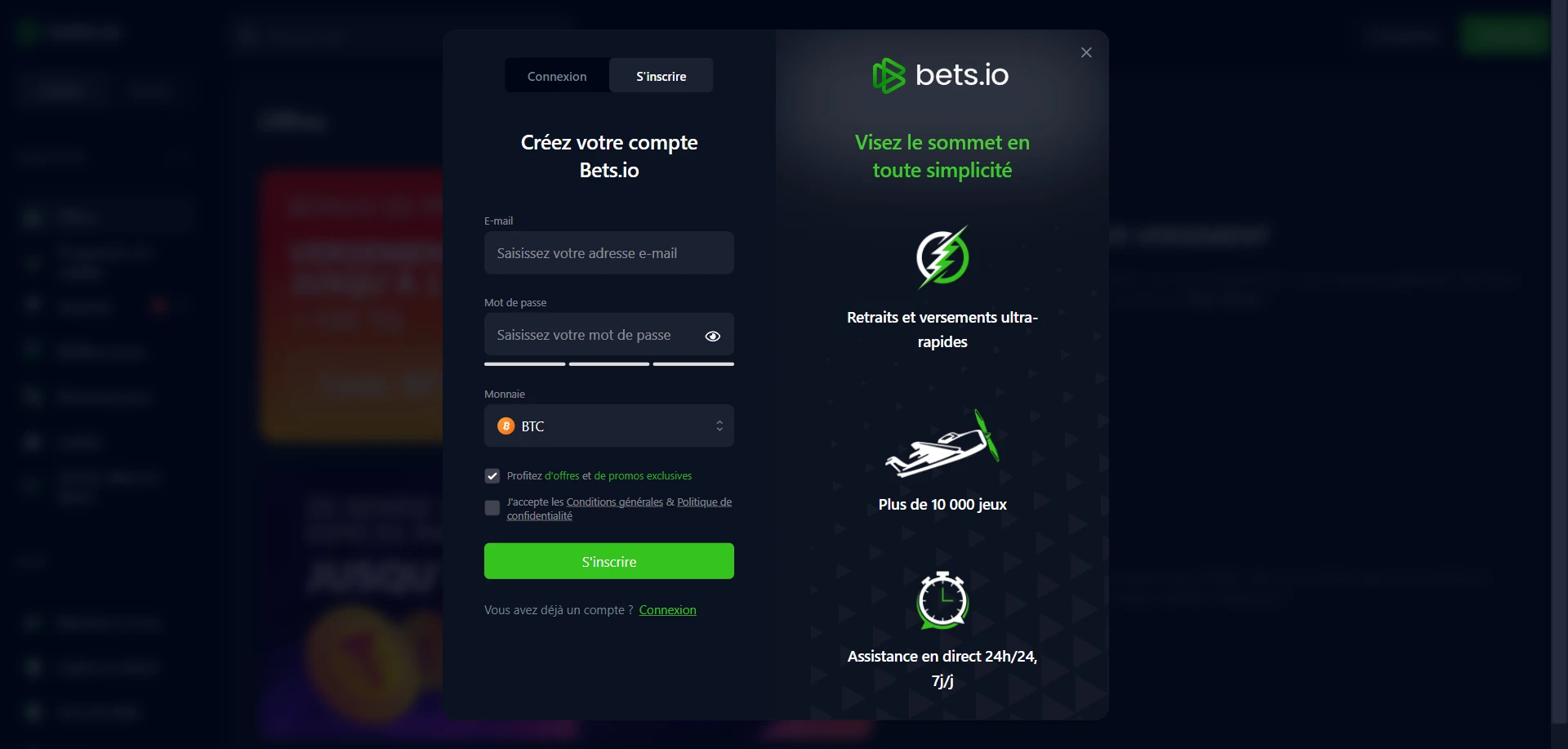 Bets.io Casino Screenshot