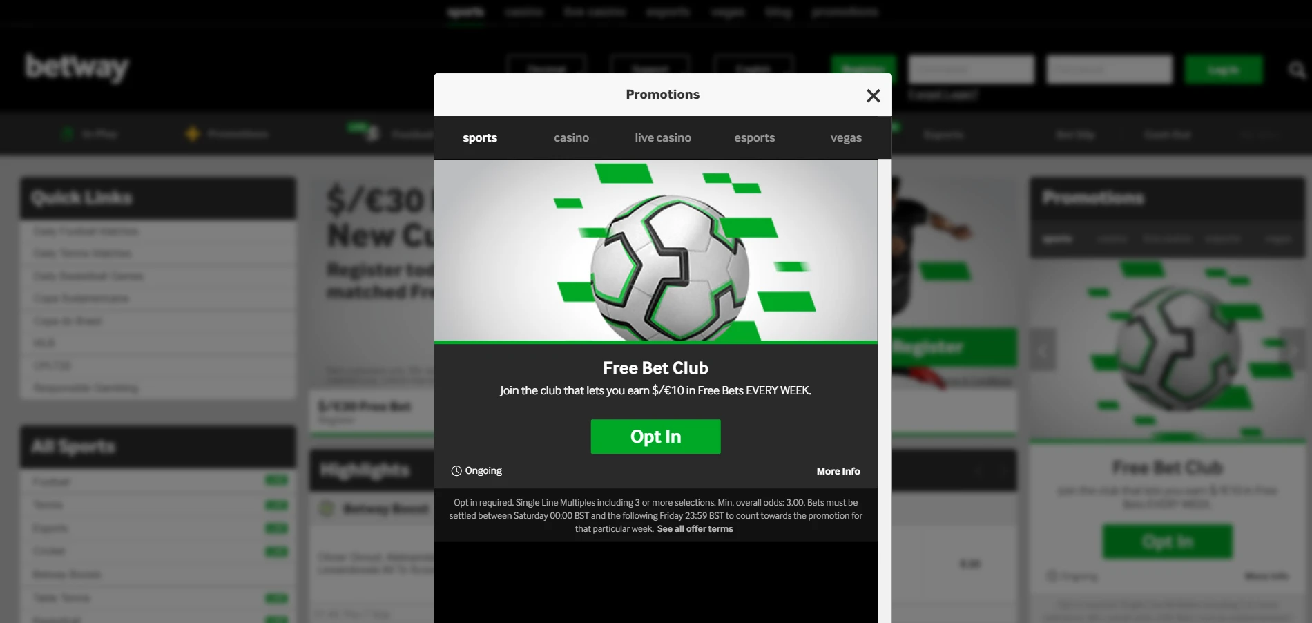Betway Casino Screenshot
