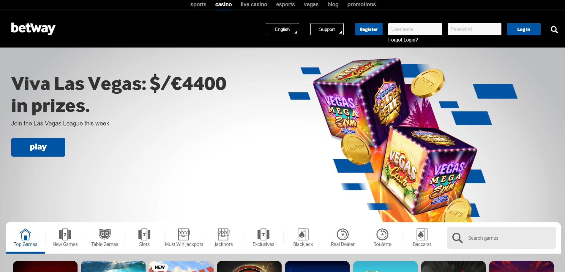 Betway Casino Screenshot