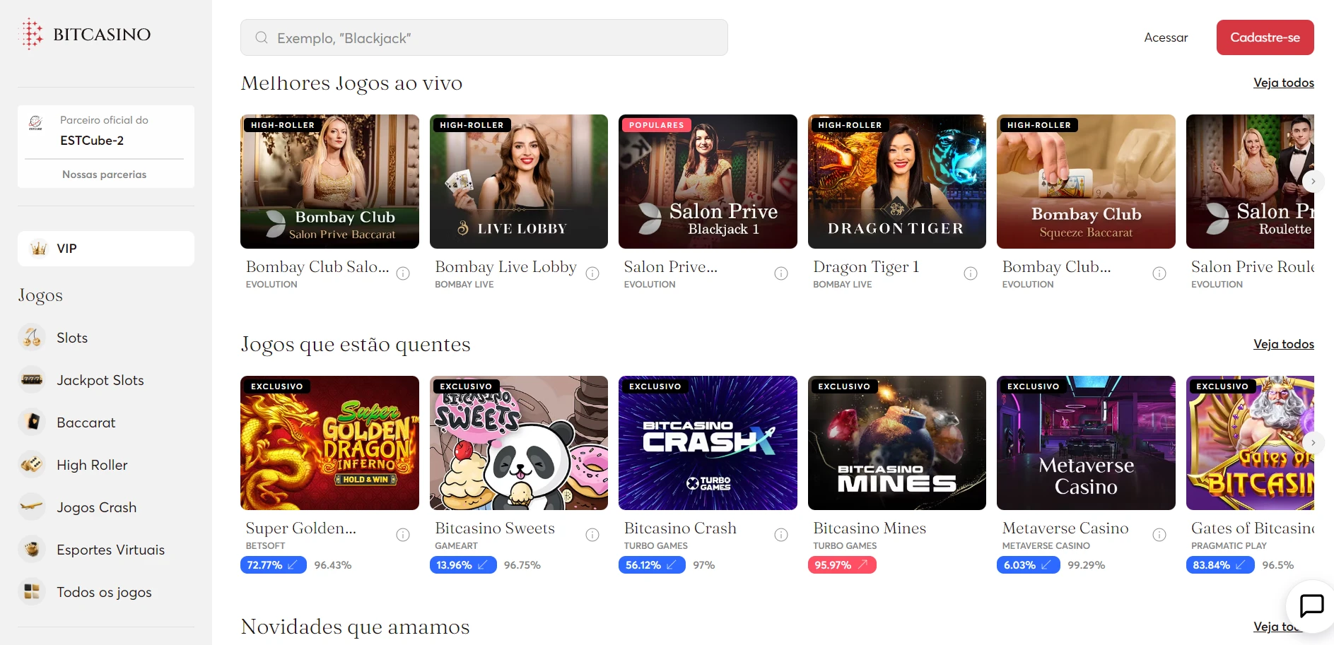 Bitcasino.io Screenshot