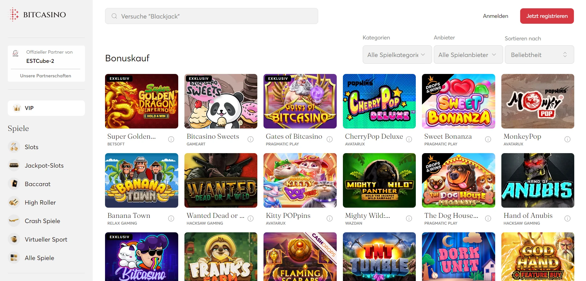 Bitcasino.io Screenshot