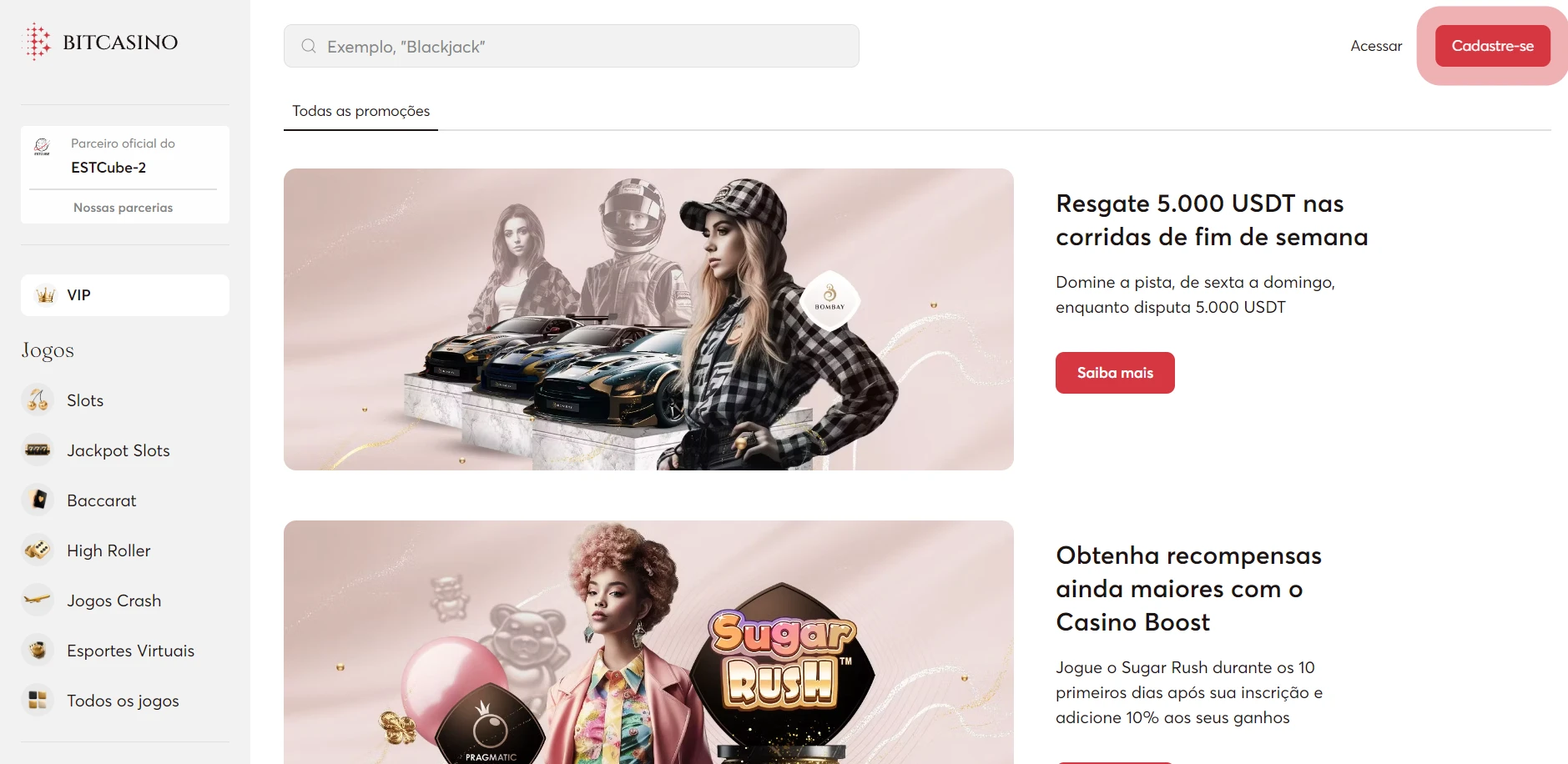 Bitcasino.io Screenshot